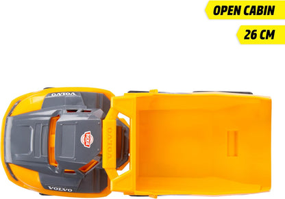 Dickie Toys - Volvo Tough Hauler kiepwagen (26 cm) – speelgoed-kiepwagen voor kinderen vanaf 3 jaar met vrijloop en beweegbare laadvlak, geschikt als zandspeelgoed