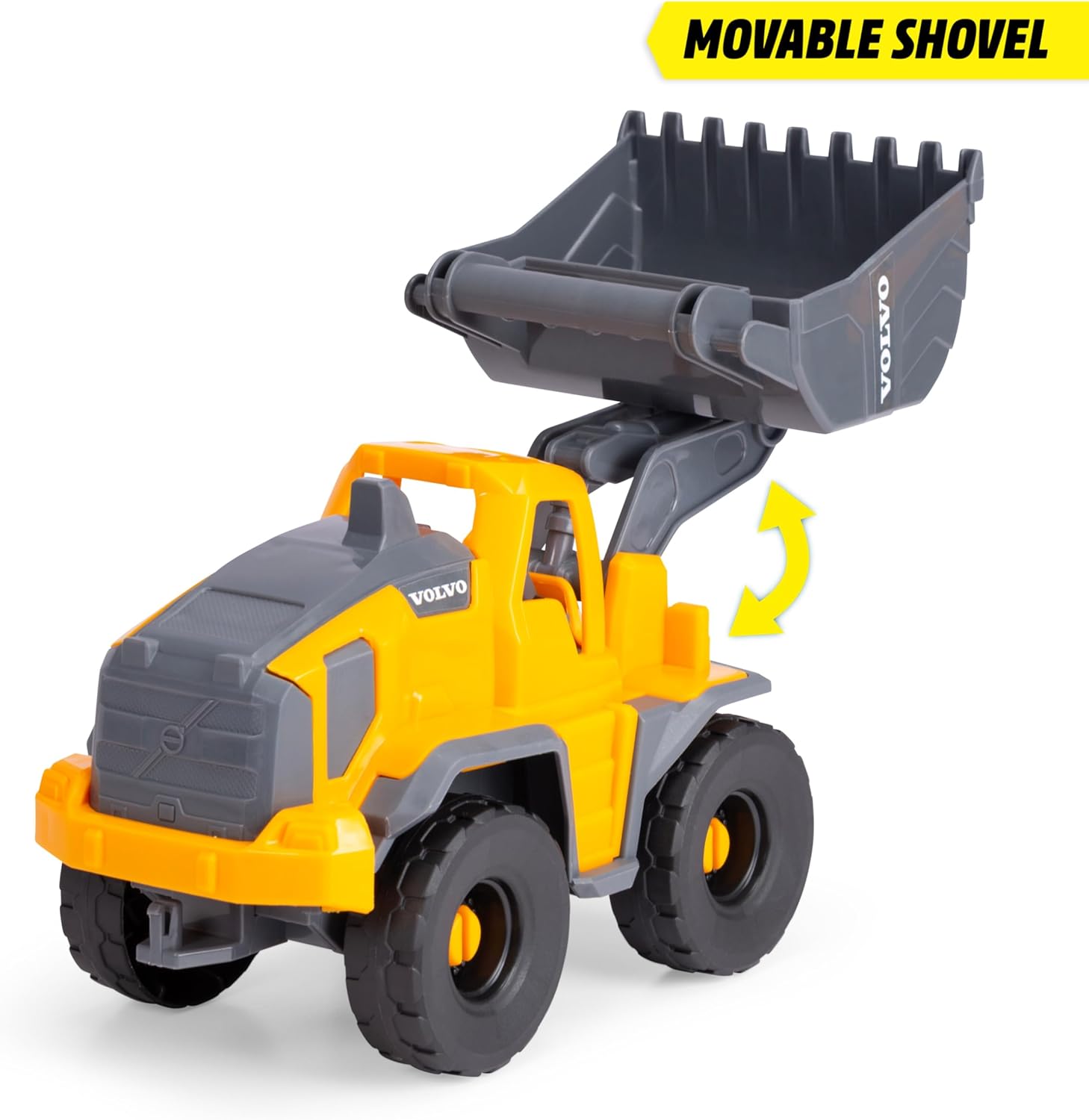Dickie Volvo FMX schep, 26 cm, met vrijloop, mobiele voorschep, grote kantelbare trommel, open cabine, Volvo-licentie, 3 jaar (203724010