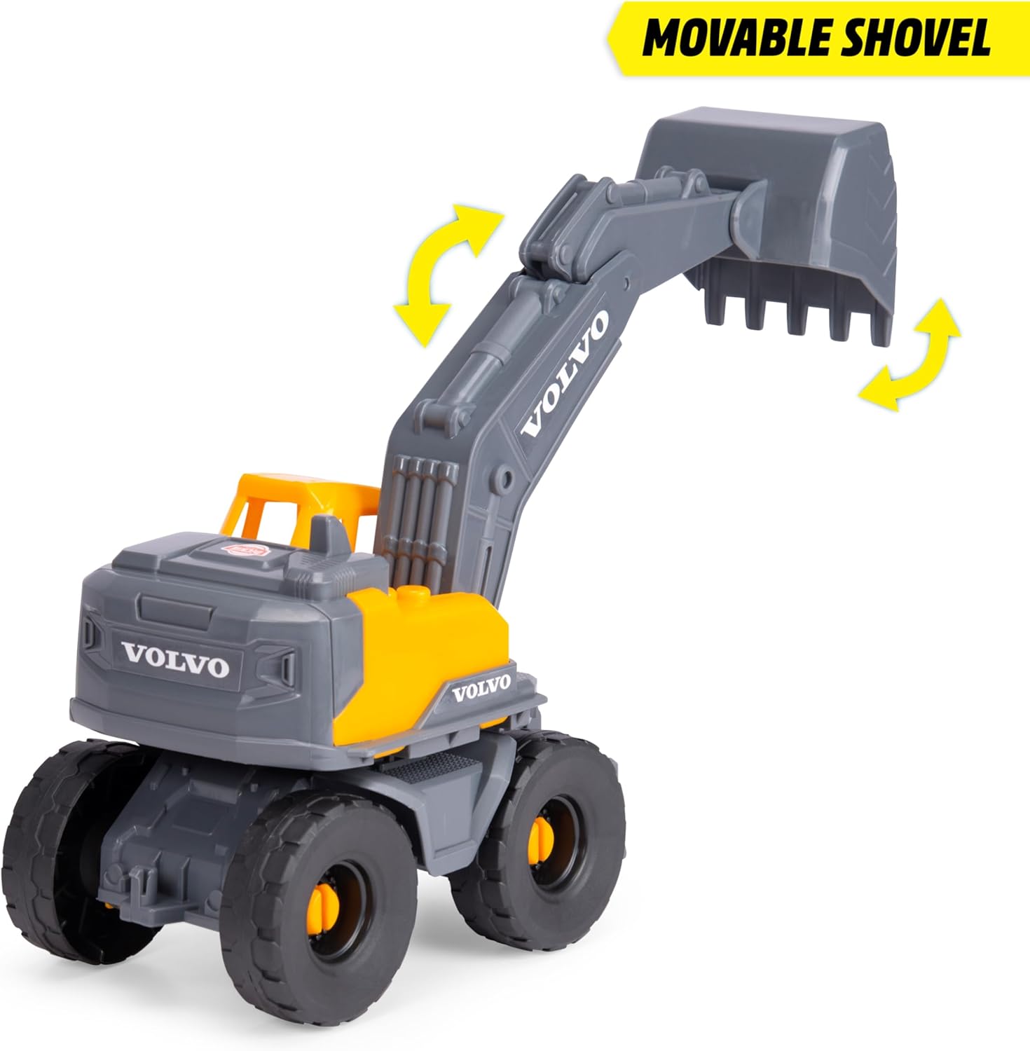 Dickie Toys - Volvo graafmachine Tough Excavator (26 cm) - speelgoedgraafmachine voor kinderen vanaf 3 jaar met vrijloop, beweegbare arm en schep, geschikt als zandspeelgoed