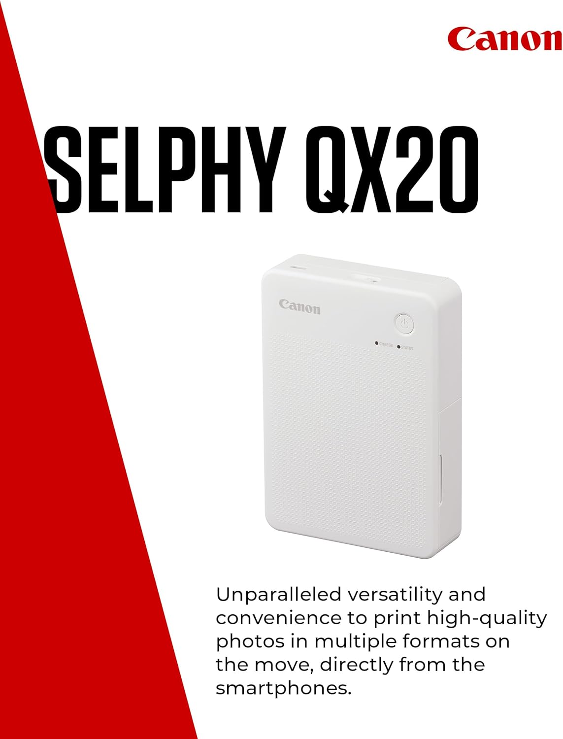 Canon Selphy Qx20 - Printer - Colour - Dye Sublimation - 72 X 85 Mm Up To 0.66 Min/Page (Colour) - Capacity: 10 Sheets -