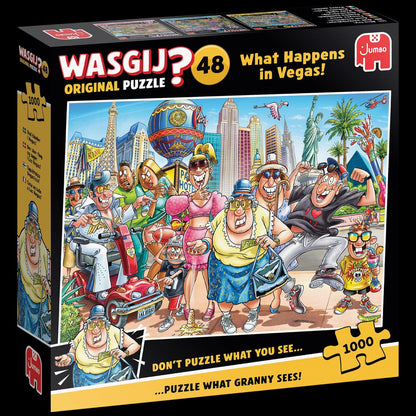 Wasgij Original 48, What Happens in Vegas! - 1000 Piece Jigsaw Puzzles for Adults - Challenging, Brainteasing 1000Pc Adult Puzzle - 100% Recycled Cardboard Jigsaws - Birthday Jumbo