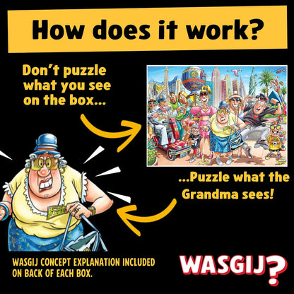 Wasgij Original 48, What Happens in Vegas! - 1000 Piece Jigsaw Puzzles for Adults - Challenging, Brainteasing 1000Pc Adult Puzzle - 100% Recycled Cardboard Jigsaws - Birthday Jumbo