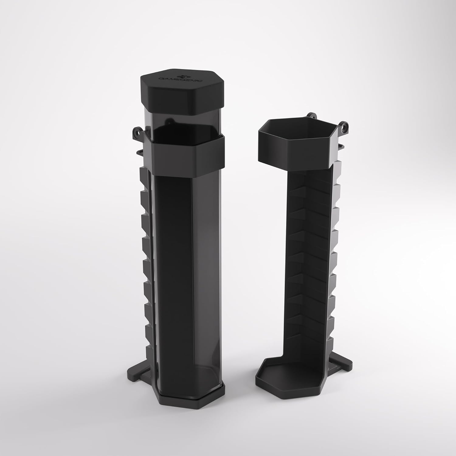 Gamegenic, Game Castle Tube Holder - Black, 2 Holders Including One Playmat Tube, for Standard Size Playmats, Colour: Black