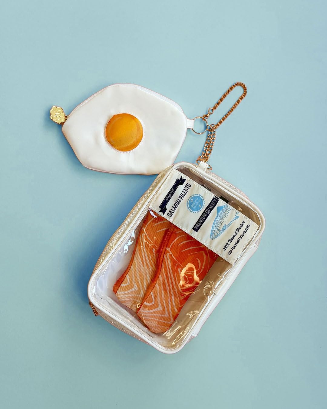 Marushin Pouch Yup! Salmon 2 Clear Pouch Fish Pouch 0585031600
