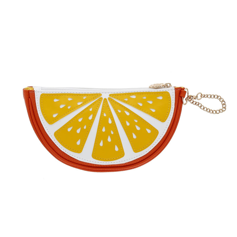 Marushin Pouch Yup! Sweet Orange Faux Leather Applique Embroidery 0585032700