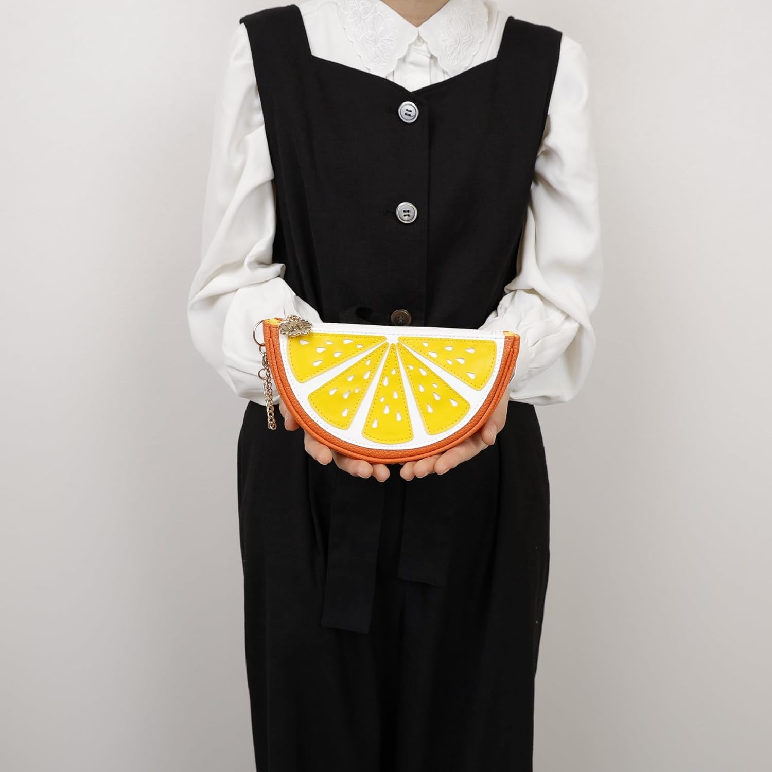 Marushin Pouch Yup! Sweet Orange Faux Leather Applique Embroidery 0585032700