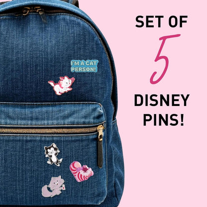 Disney Katze, 5-teiliges Set mit Glitzer-Anstecknadeln