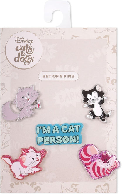 Disney Kat 5-delige set glitter pin badges