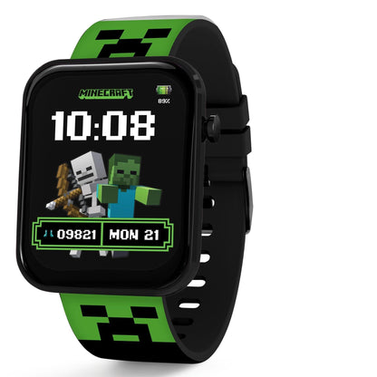 Accutime Minecraft Kids Green Printed Strap Smart Watch MIN4363ARG