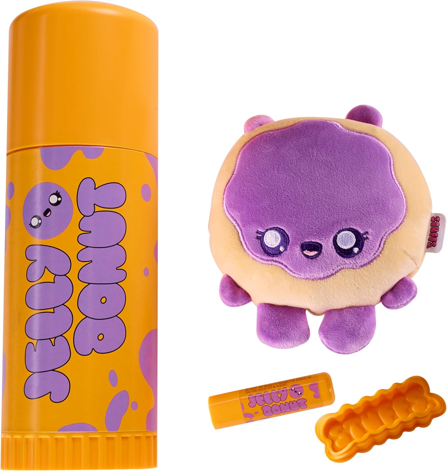 Trendy Self-Care Toycessories. Stuffie & Matching Lip Balm Set with lip balm holder and storage case. (assorted), Styles Vary