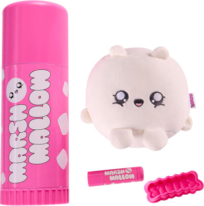 Trendy Self-Care Toycessories. Stuffie & Matching Lip Balm Set with lip balm holder and storage case. (assorted), Styles Vary