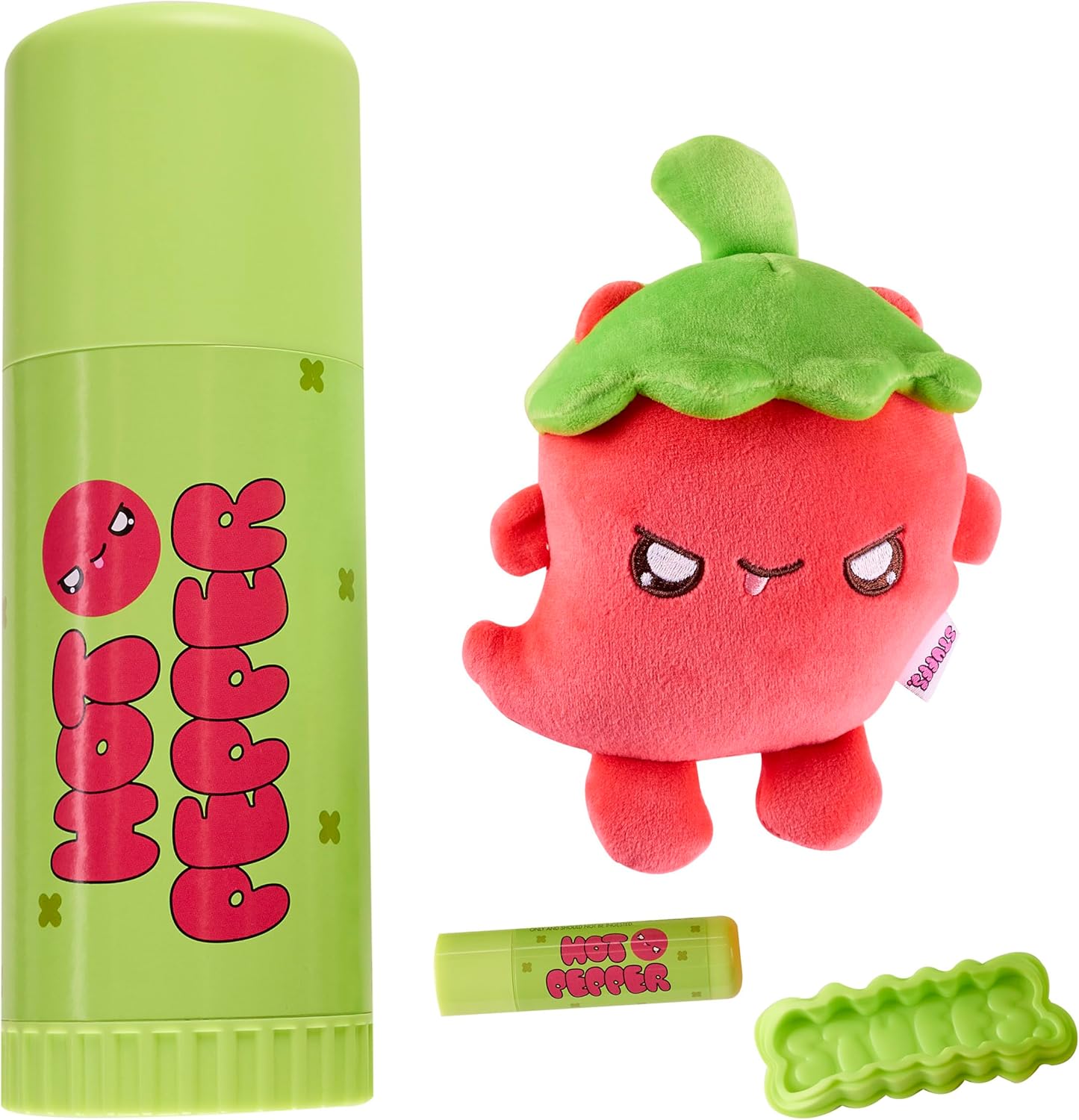 Trendy Self-Care Toycessories. Stuffie & Matching Lip Balm Set with lip balm holder and storage case. (assorted), Styles Vary