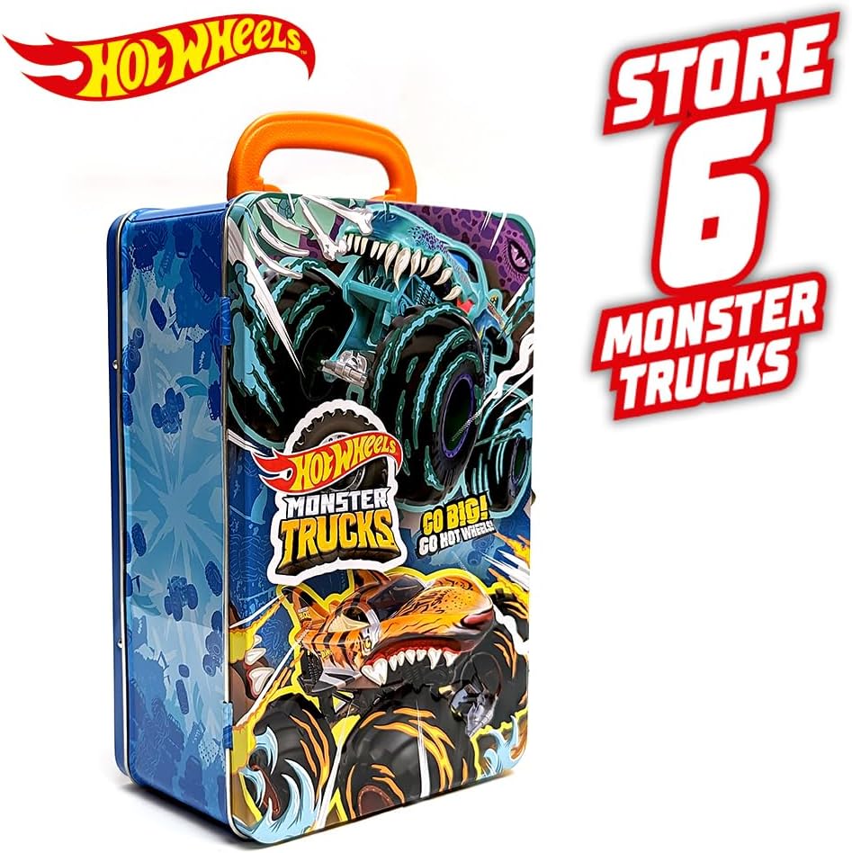 Hot Wheels Monster Trucks Tin Storage Case