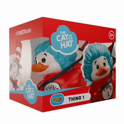 TUBBZ Boxed Edition: The Cat in the Hat - Thing 1 Cosplaying Rubber Duck Vinyl Figure – Official Collectible for Fans of Dr Seuss