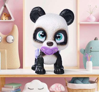 Simba Pamper Petz Panda Cute Animal Baby with Drinking and Wet Function, Nappy with Colour Change Function, Magic Paw, Three Surprises, 15 cm, from 3 Years