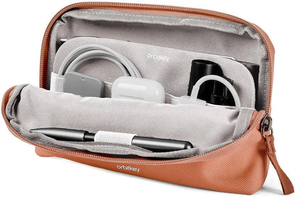 orbitkey Desk Pouch Organiser – Leather-Free Portable Tech Case with Compartments for Cables, Chargers & Accessories – Slim Travel Storage Bag for Office Desk, Workstation & Everyday (Rose
