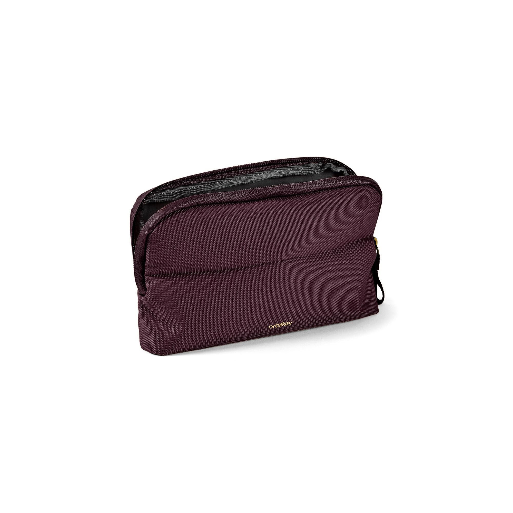 orbitkey Desk Pouch Organiser – Leather-Free Portable Tech Case with Compartments for Cables, Chargers & Accessories – Slim Travel Storage Bag for Office Desk, Workstation & Everyday (Plum