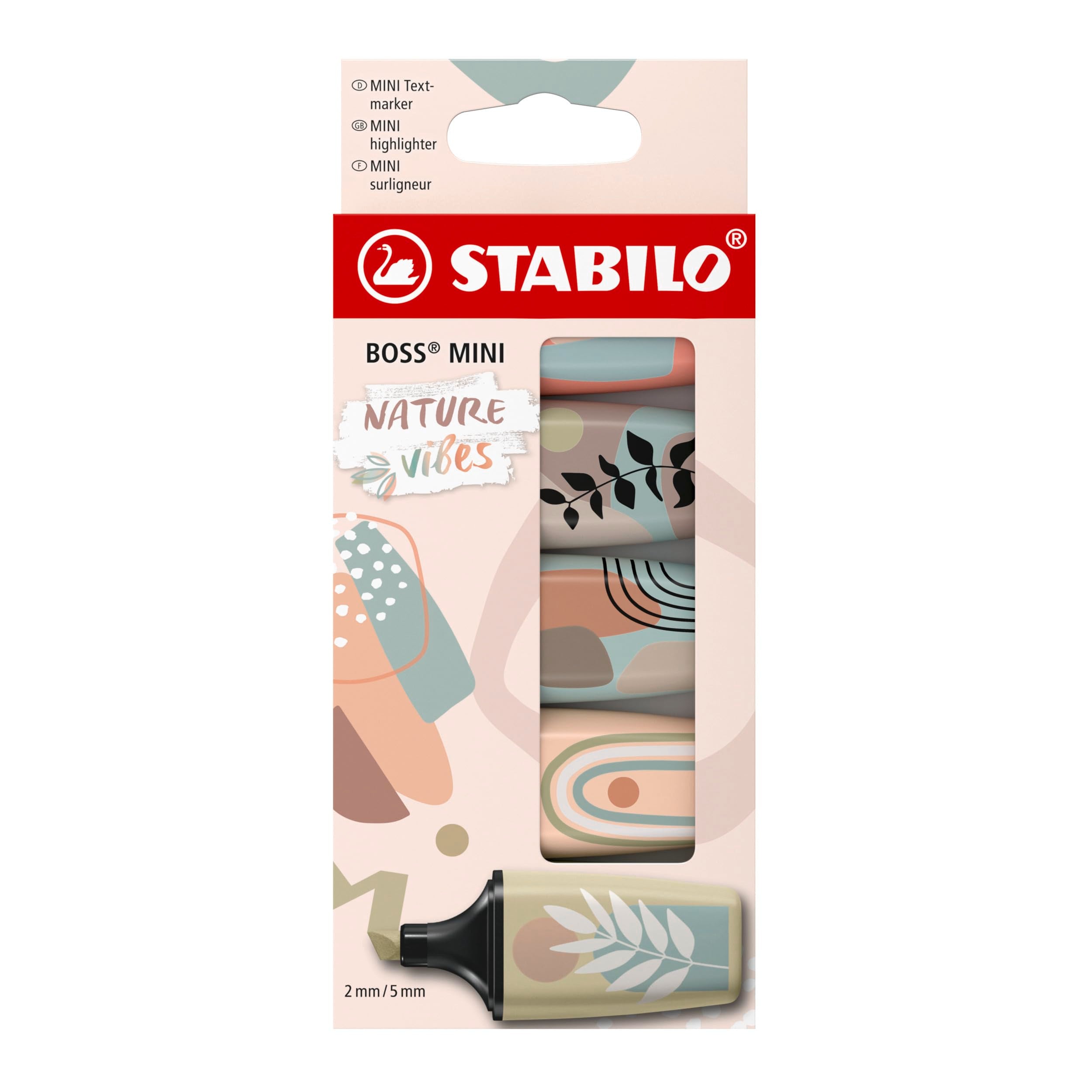STABILO BOSS MINI Naturevibes - Evidenziatore - Astuccio da 5 - Colori assortiti