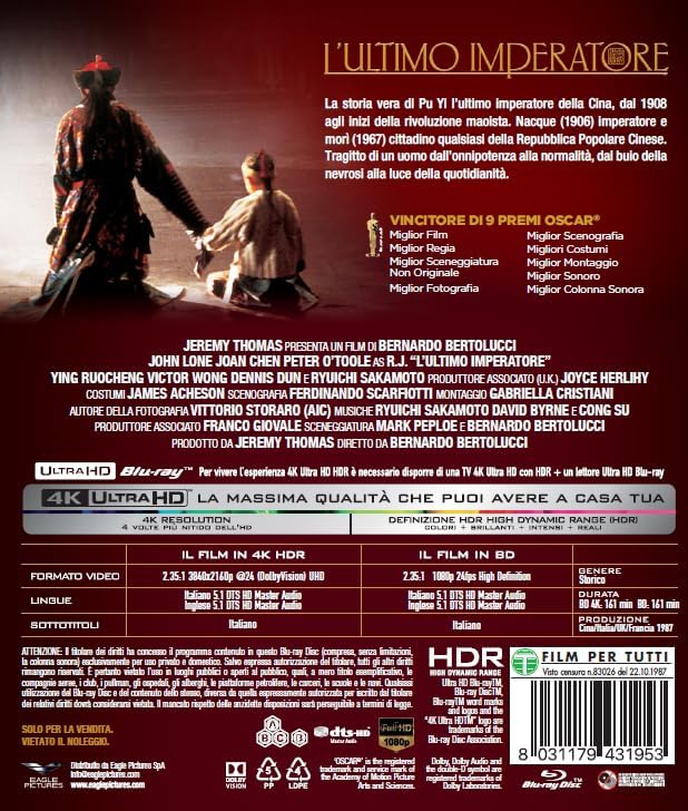 Blu-Ray 4K Uhd Ultimo Imperatore (L') (4K Ultra Hd + Blu-Ray Hd
