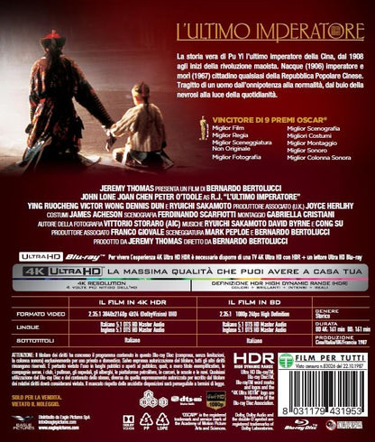 Blu-Ray 4K Uhd Ultimo Imperatore (L') (4K Ultra Hd + Blu-Ray Hd