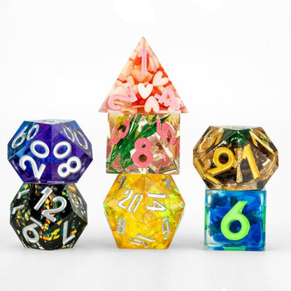 Mystery Misfit Sharp Edge Resin Polyhedral Dice Set