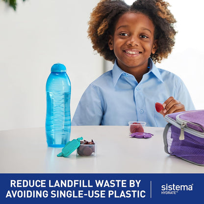 Sistema Squeeze Twist 'n' Sip Sports Water Bottle, 460 ml, Leakproof Kids Water Bottle, BPA-Free, Assorted Colours (Not Selectable), 1 Count