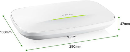 Zyxel AX5400 WiFi 6 Wireless Access Point | Dual 2.5GbE LAN Ports | Dual-Radio, Smart Mesh, MU-MIMO | Power Input PoE+ or USB C (Not Included) | Nebula, Cloud or Standalone