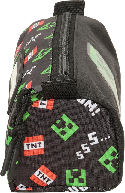 Minecraft – Pencil Case with Zip and Compartment, Children's Pencil Case, Ideal for School Age Children, Comfortable and Versatile, Quality and Resistance, 21 x 7 x 8 cm