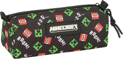 Minecraft – Pencil Case with Zip and Compartment, Children's Pencil Case, Ideal for School Age Children, Comfortable and Versatile, Quality and Resistance, 21 x 7 x 8 cm