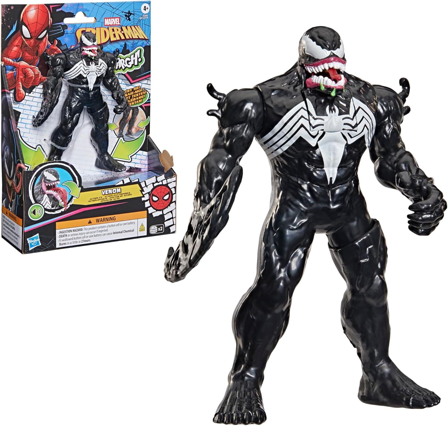 Marvel Spider-Man Venom Action FX, 15.2-cm (6 inch) Electronic Action Figure with Sound Effects, Super Hero Toys for Children, Ages 4+