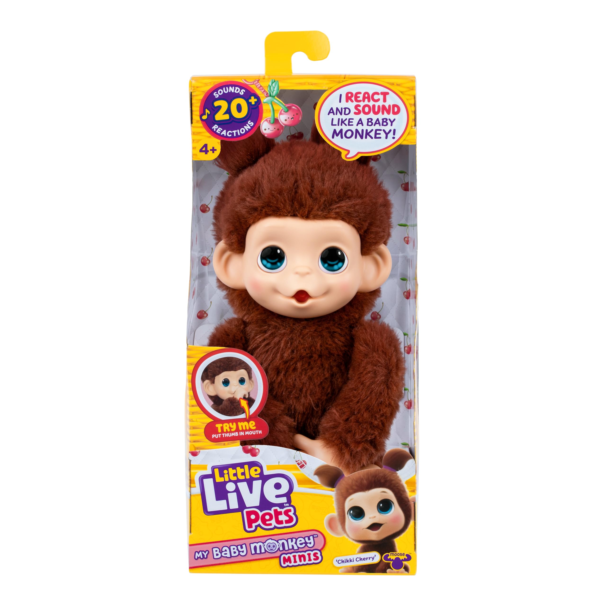 Spectron - Little Live Pets My Baby Mini Monkey Brown - Interactieve Knuffel