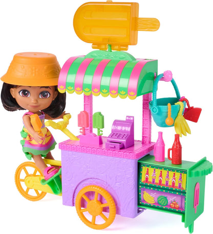 Dora, Pop 'N' Go Treat Cart with 15 Pieces, Transforming Cart and Toy Storage with 15.2-cm Dora Figure, Kids Toys for Girls and Boys Ages 3 and Up