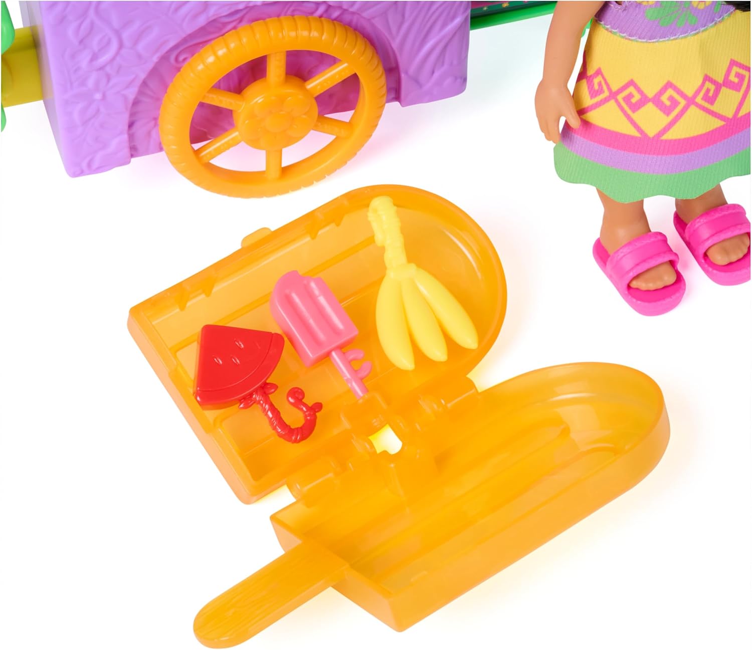 Dora, Pop 'N' Go Treat Cart with 15 Pieces, Transforming Cart and Toy Storage with 15.2-cm Dora Figure, Kids Toys for Girls and Boys Ages 3 and Up
