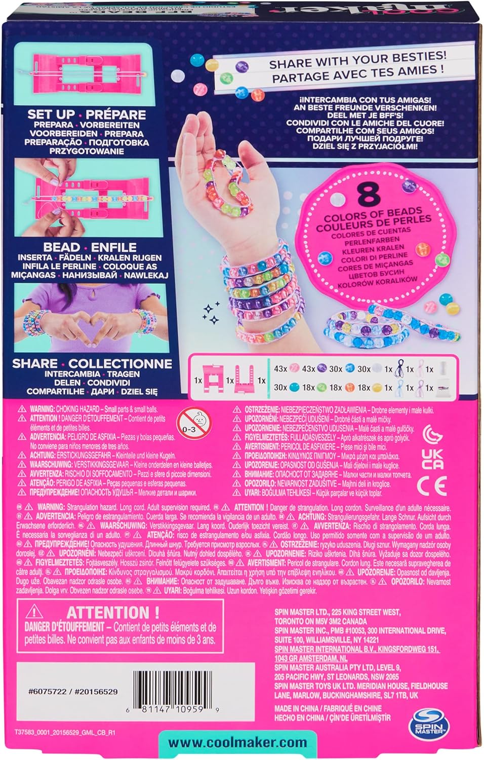 Cool MAKER, BFF Beads Friendship Bracelet Making Kit, 230 Beads for Bracelets, Makes 10, Arts and Crafts Kit, Kids Toys for Girls Ages 6 and up