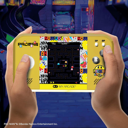 My Arcade Pac-Man Pocket Player Max: Pac-Man 45-jarig jubileum retro gameconsole, oplaadbare batterij, 4 klassieke games in 1, Arcade Gaming, inclusief koffer