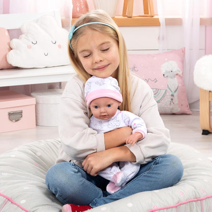 Bayer Design 93827AB Reborn baby doll, realistic, lifelike, new born, with dummy, bottle, blanket