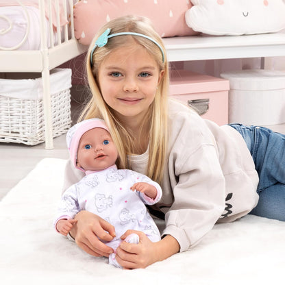 Bayer Design 93827AB Reborn baby doll, realistic, lifelike, new born, with dummy, bottle, blanket