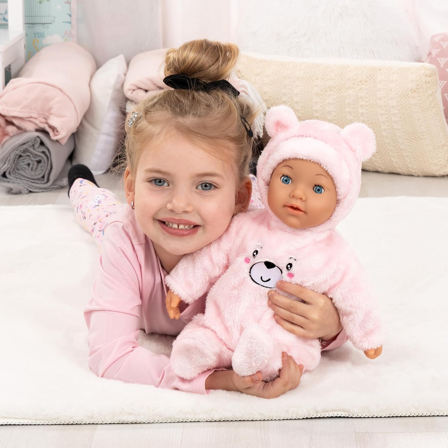 Bayer Design 94230AA Baby doll, cries real tears, with sleepy eyes, soft body, accessories, 42 cm - for boys and girls
