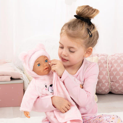 Bayer Design 94230AA Baby doll, cries real tears, with sleepy eyes, soft body, accessories, 42 cm - for boys and girls