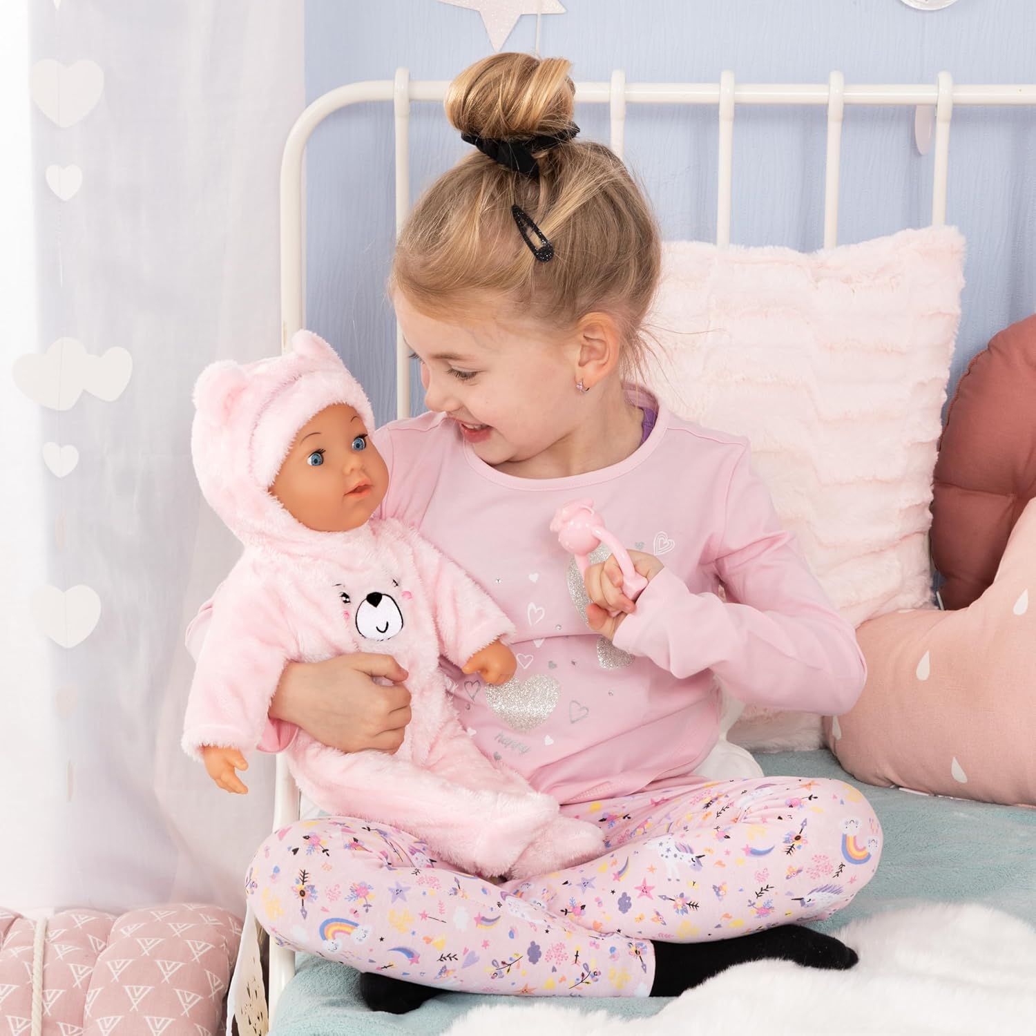 Bayer Design 94230AA Baby doll, cries real tears, with sleepy eyes, soft body, accessories, 42 cm - for boys and girls