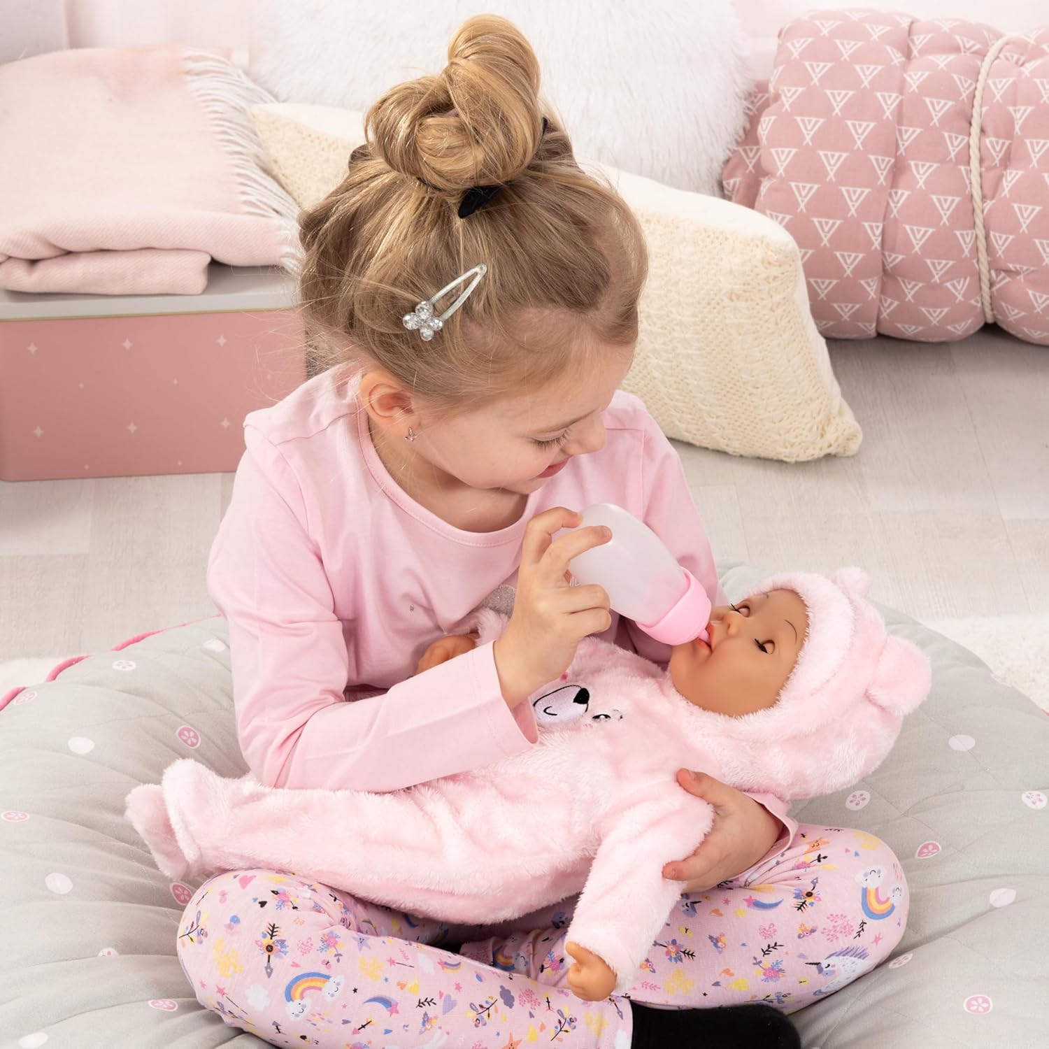 Bayer Design 94230AA Baby doll, cries real tears, with sleepy eyes, soft body, accessories, 42 cm - for boys and girls