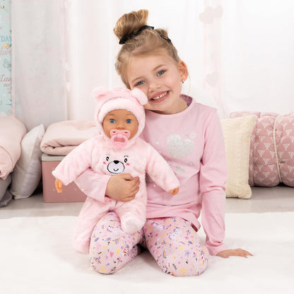 Bayer Design 94230AA Baby doll, cries real tears, with sleepy eyes, soft body, accessories, 42 cm - for boys and girls