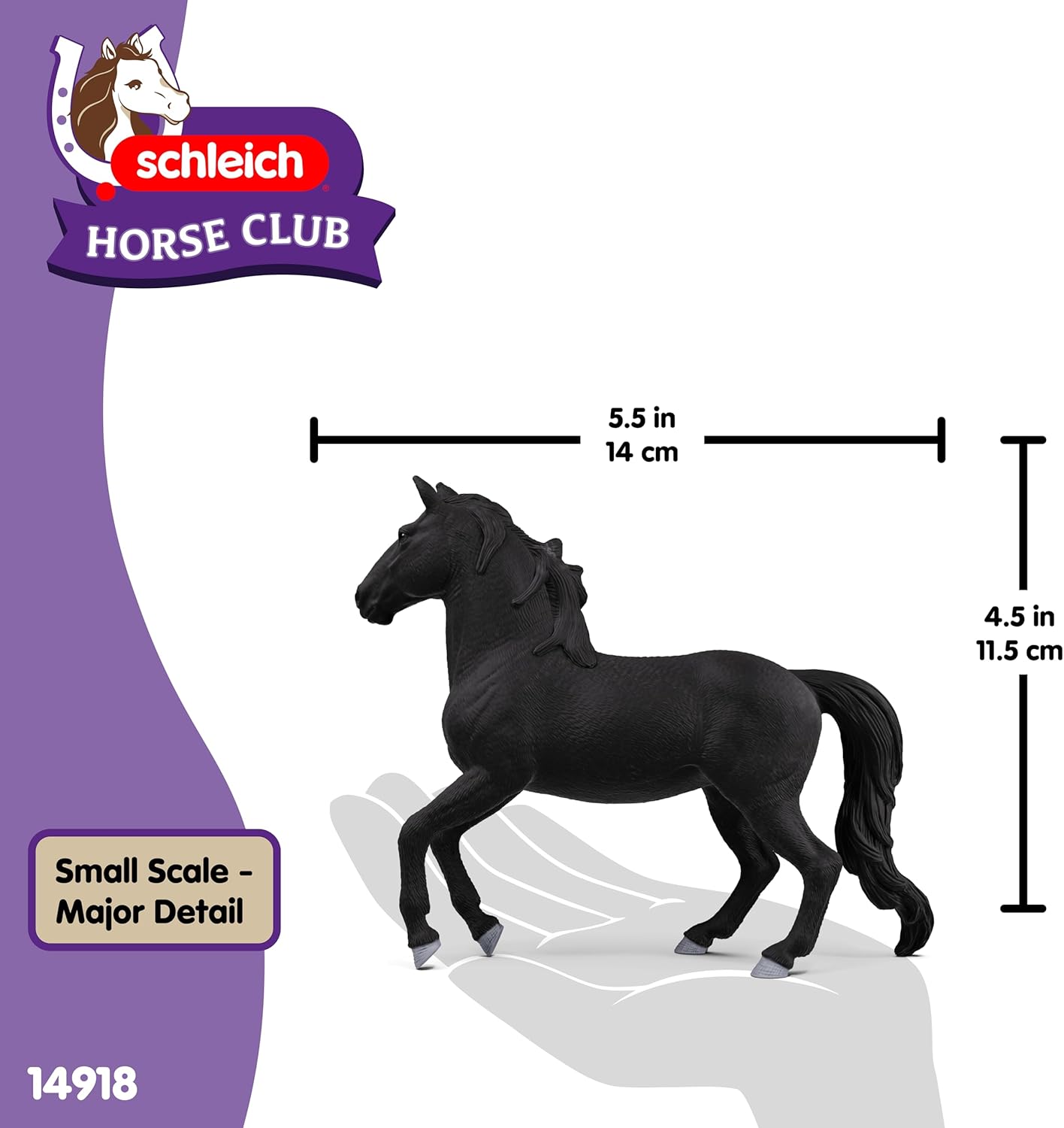 Schleich HORSE CLUB | Stallone lusitano 14918 | figura di cavallo dettagliata | decorazione o figura da collezione | regalo per ragazzi e ragazze | figura dai 6 anni | 13 x 4 x 11 cm