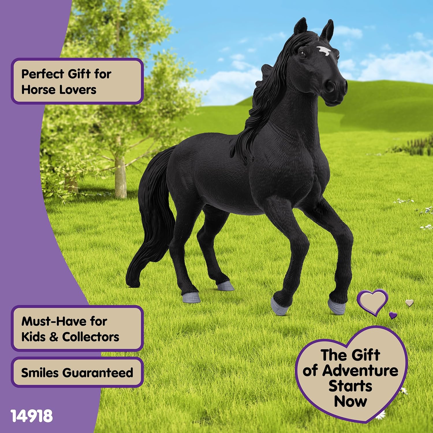 Schleich HORSE CLUB | Stallone lusitano 14918 | figura di cavallo dettagliata | decorazione o figura da collezione | regalo per ragazzi e ragazze | figura dai 6 anni | 13 x 4 x 11 cm