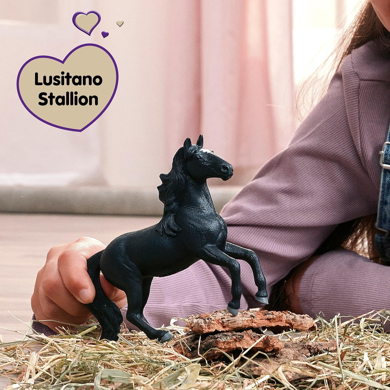 Schleich HORSE CLUB | Stallone lusitano 14918 | figura di cavallo dettagliata | decorazione o figura da collezione | regalo per ragazzi e ragazze | figura dai 6 anni | 13 x 4 x 11 cm