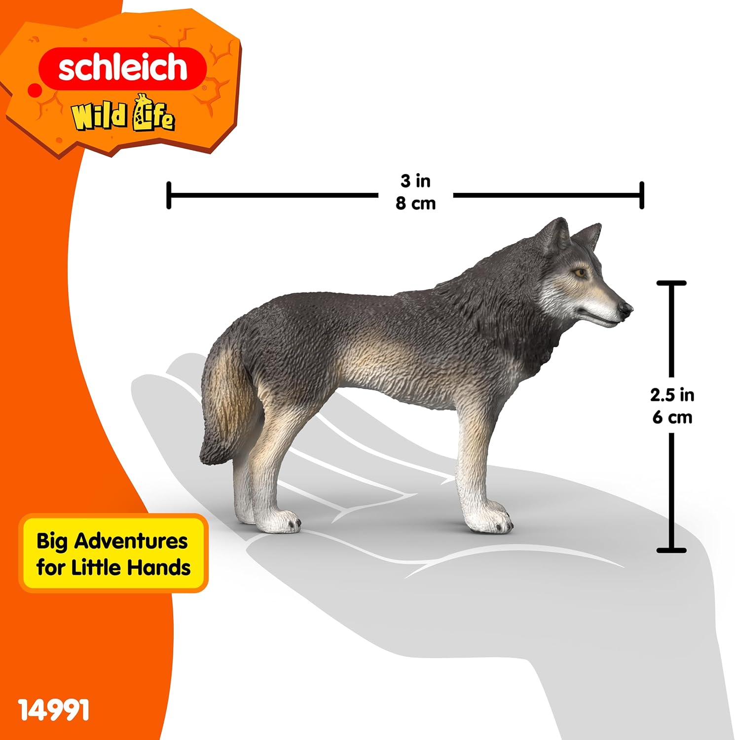 schleich WILD LIFE | Lupo americano 14991 | 9 x 2 x 6 cm | Figura dai 3 anni | figure realistiche di animali | figura animale dettagliata | regalo per ragazze e ragazzi