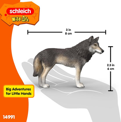 schleich WILD LIFE | Lupo americano 14991 | 9 x 2 x 6 cm | Figura dai 3 anni | figure realistiche di animali | figura animale dettagliata | regalo per ragazze e ragazzi