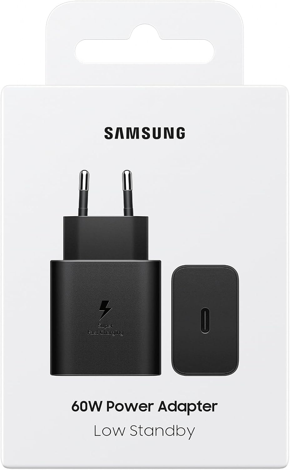 Samsung EP-T6010 Caricatore originale da 60W Super Fast Charging, Porta USB-C (Senza Cavo), Nero