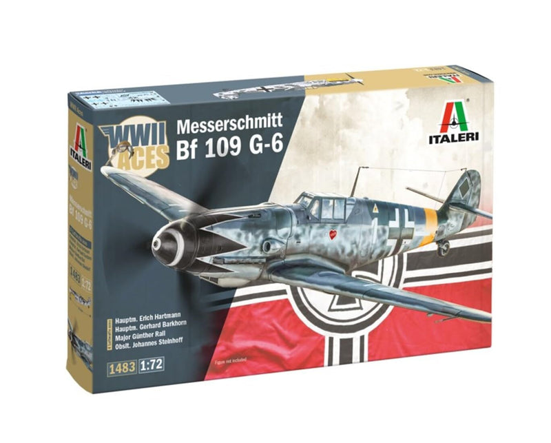 Italeri 1483 Bf 109 G-2/G-6 WWII Aces 1:72 Scale Plastic Model Kit/Model Assembly