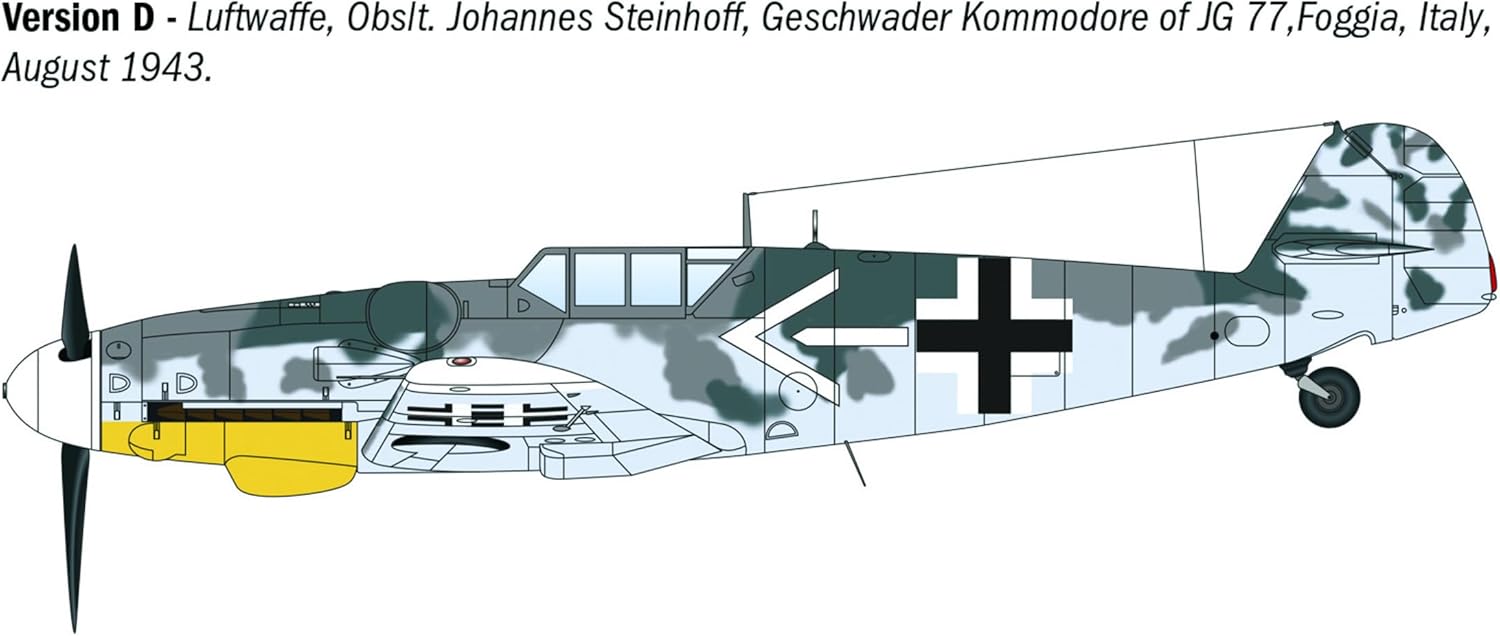Italeri 1483 Bf 109 G-2/G-6 WWII Aces 1:72 Scale Plastic Model Kit/Model Assembly
